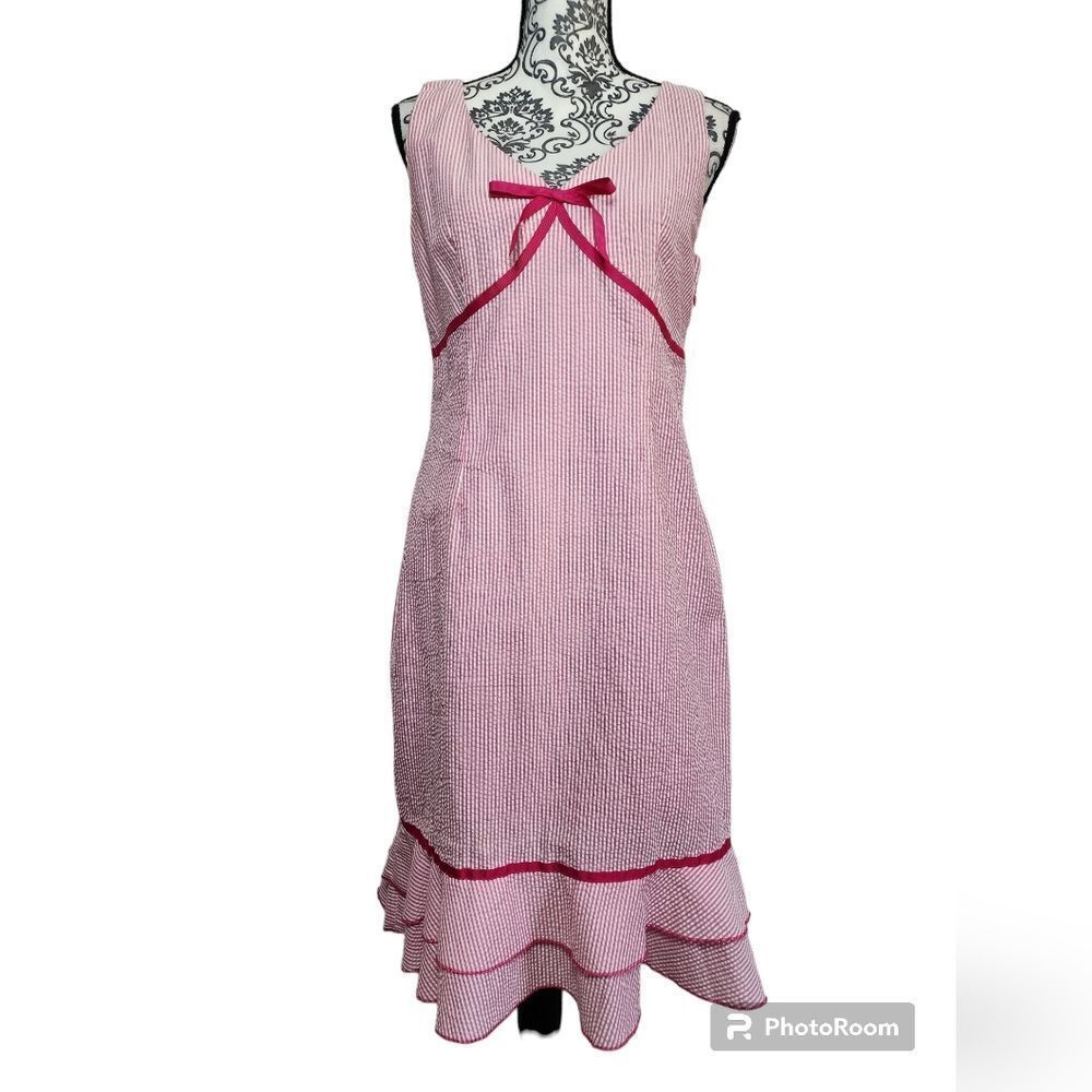 Sarah Spencer Pink Sleeveless Scoop Neck Midi Dress